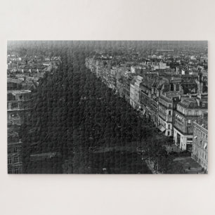 Vintage France Paris champs elysees avenue Jigsaw Puzzle