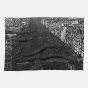 Vintage France Paris champs elysees avenue Tea Towel