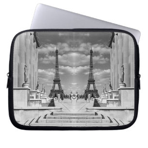 Vintage France Paris Eiffel tower Chaillot palace Laptop Sleeve