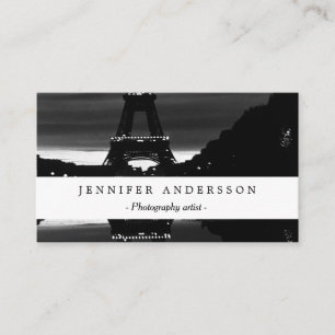 Vintage France Paris Eiffel tower reflection Business Card