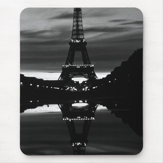Vintage France Paris Eiffel tower reflection Mouse Pad (Front)