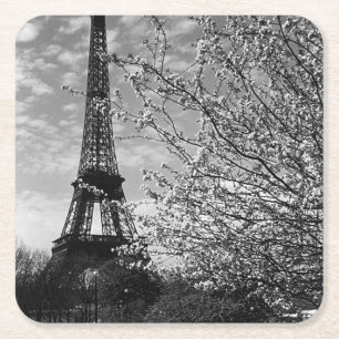 Vintage France Paris Eiffel tower Square Paper Coaster