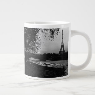 Vintage France Paris Eiffel tower sunset Large Coffee Mug