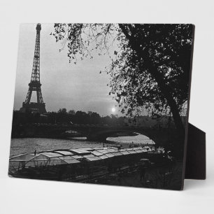 Vintage France Paris Eiffel tower sunset Plaque
