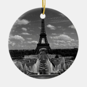 Vintage France Paris Fontains Tower Eiffel Ceramic Ornament