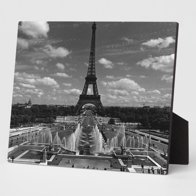 Vintage France Paris Fontains Tower Eiffel Plaque (Side)