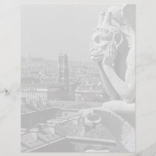 Vintage France Paris Notre Dame Cathedral thinker
