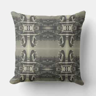 Vintage France Paris Notre Dame Cathedral thinker Cushion