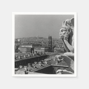 Vintage France Paris Notre Dame Cathedral thinker Napkin
