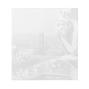 Vintage France Paris Notre Dame Cathedral thinker Notepad
