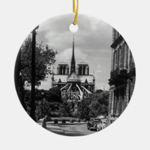 Vintage France Paris notre dame saint louis island Ceramic Ornament