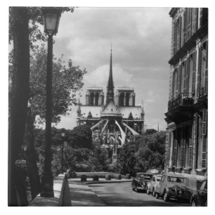 Vintage France Paris notre dame saint louis island Ceramic Tile