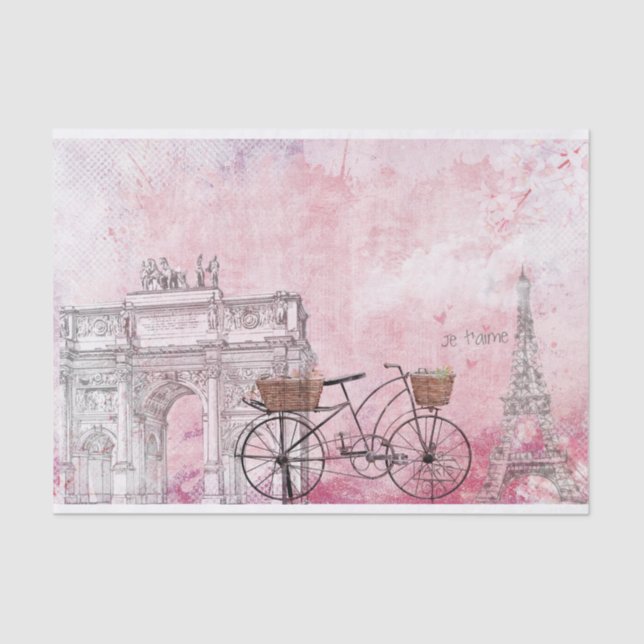 Vintage France Paris Tissue Paper (Front)