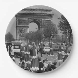 Vintage France Paris Triumphal arch Paper Plate