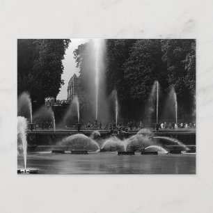 Vintage France Versailles palace neptune fountains Postcard