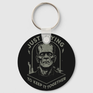 Vintage Frankenstein Monster Just Trying To Keep I Key Ring