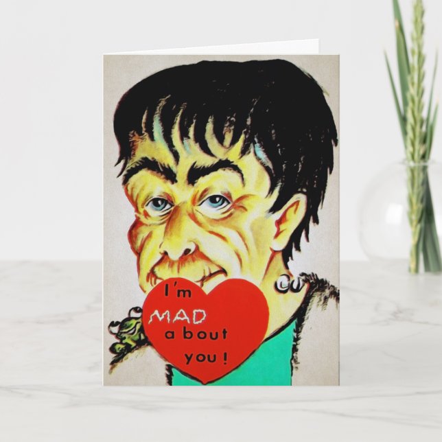 Vintage Frankenstein Valentine's Day Card (Front)