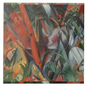 Vintage Franz Marc In the Rain Tile