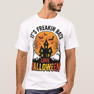 Vintage Freakin Bats Love Halloween Shirt Design_1