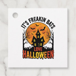 Vintage Freakin Bats Love Halloween Shirt Design_1 Favour Tags