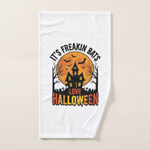 Vintage Freakin Bats Love Halloween Shirt Design_1 Hand Towel