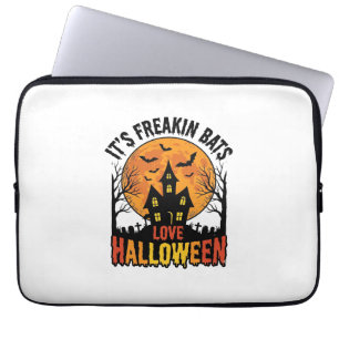 Vintage Freakin Bats Love Halloween Shirt Design_1 Laptop Sleeve