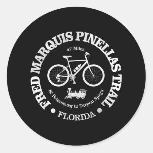 Vintage Fred Marquis Pinellas Trail Cycling Florid Classic Round Sticker