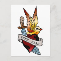 vintage free bird tatto