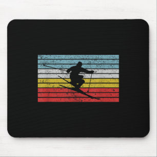 Vintage Free-style Ski Sports Design Skier Jumping Mouse Pad