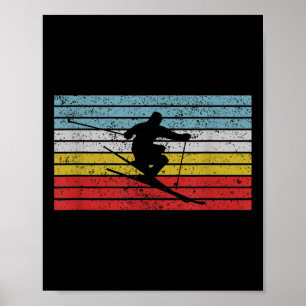 Vintage Free-style Ski Sports Design Skier Jumping Poster
