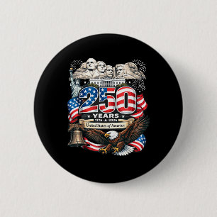 Vintage Freedom 4th of July Americans 250 Veteran 6 Cm Round Badge