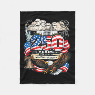 Vintage freedom 4th of july americans 250 veteran fleece blanket