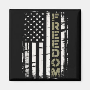 Vintage freedom american flag magnet