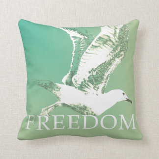 Vintage freedom seagull pillow