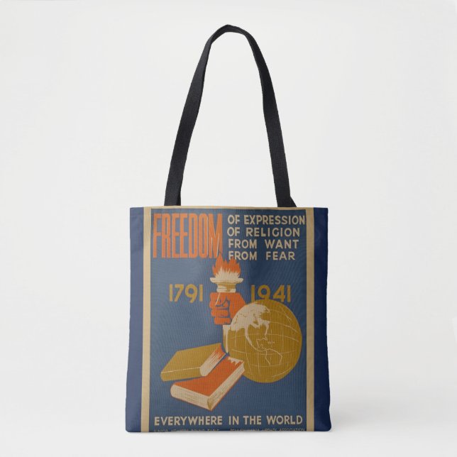 Vintage "Freedom" Tote Bag (Front)