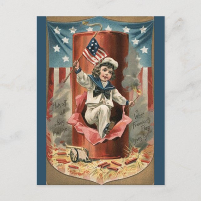 Vintage Freedom's Flag Postcard (Front)