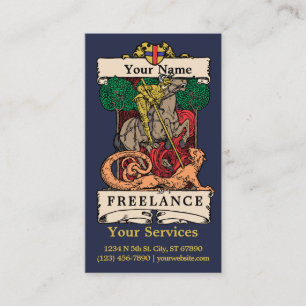 Vintage Freelance Services Template Business Card