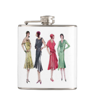 Vintage French 1929 Fashion Illustration Flask