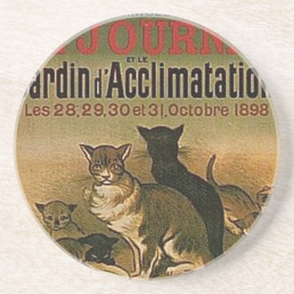Vintage French Advertisement - cats Coaster