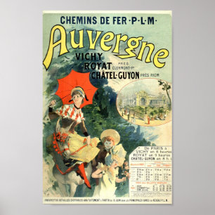 Vintage French Advertising Auvergne Vichy Royat Poster