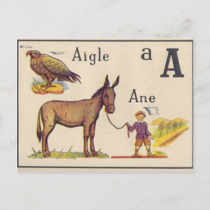 Vintage French Alphabet postcard