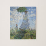Vintage French Art Claude Monet Mother and Son Jigsaw Puzzle<br><div class="desc">Woman with a Parasol jigsaw puzzle. Vintage French Impressionist painting by Claude Monet is featured on this relaxing puzzle. Beautiful family scene in nature with an elegant lady holding an umbrella and her son in the background. The pair are the artist's wife and child. Relatively easy puzzle to play with...</div>