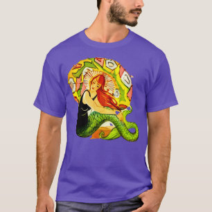 Vintage French Art Deco Mermaid BLACK T-Shirt
