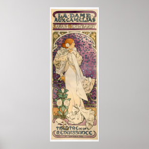 Vintage French Art Nouveau Lady of the Camelias Poster