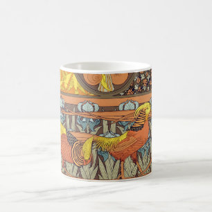 Vintage French Art Nouveau Nature Bird Pattern Coffee Mug