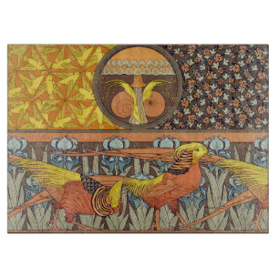 Vintage French Art Nouveau Nature Bird Pattern Cutting Board