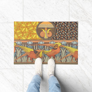 Vintage French Art Nouveau Nature Bird Pattern Doormat