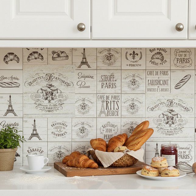 Vintage french bakery sign ceramic tile (Creator Uploaded)