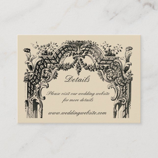 Vintage French Baroque Rococo Wedding Enclosure Card (Front)