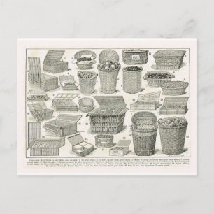 Vintage French Baskets Postcard